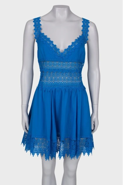 Blue dress with lace