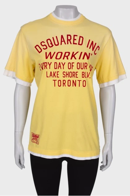 Yellow t-shirt with slogan