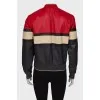 Tricolor leather jacket
