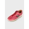 Pink leather sneakers