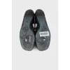 Black and white square toe ballerina shoes