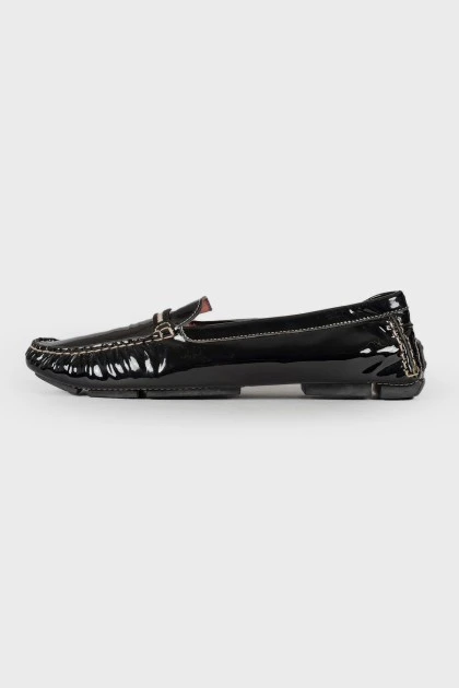 Patent leather moccasins