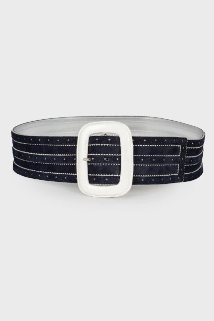 Dark blue perforated belt