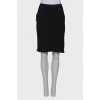 Black slit skirt