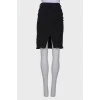 Black slit skirt