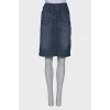 Grey-blue denim skirt