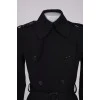 Black double-breasted trench coat