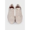Light gray suede sneakers