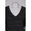 Black and silver blouse with rhinestones