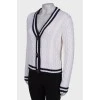 Knitted cardigan with rhinestones