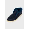 Navy padded loafers
