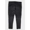 Men's gray ripped jeans