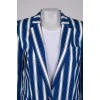Fitted blue striped blazer