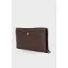 Men's wallet with silver hardware