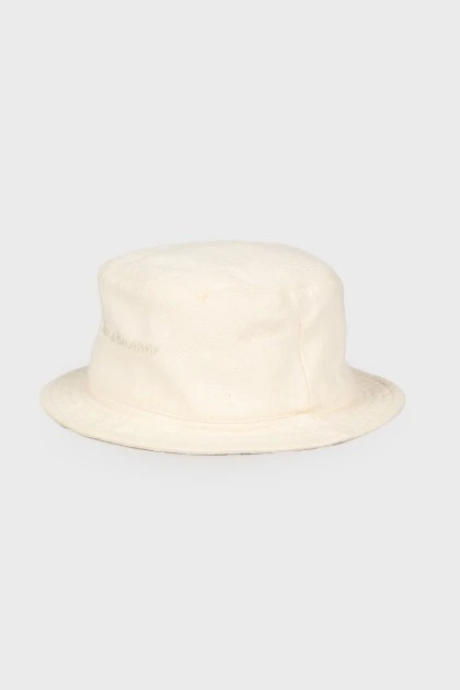 Linen panama hat with brand logo