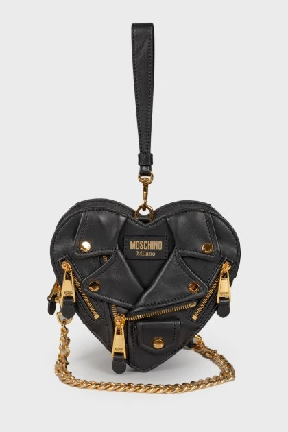 Heart-shaped bag with gold-tone hardware