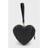 Heart-shaped bag with gold-tone hardware