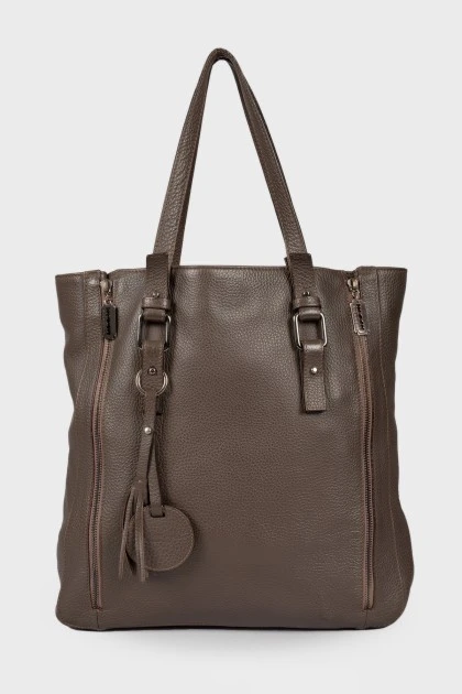 Graphite leather bag