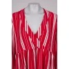 Red dress with white stripes