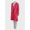 Red dress with white stripes
