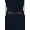 Navy blue dress with a decorative belt