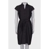 Dark gray belted dress with tag