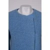 Combined blue wool coat