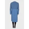 Combined blue wool coat