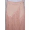 Pink skirt with long fringe