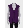 Purple sleeveless blouse