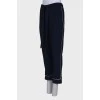 Navy blue loose fit trousers
