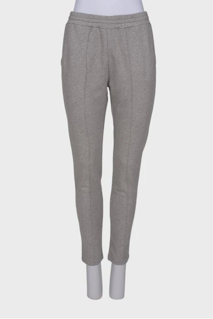 Gray trousers with tag