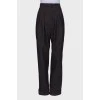 High-waisted striped trousers