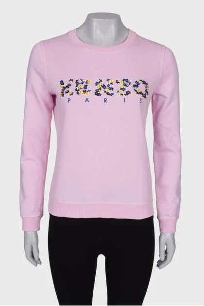 Pink sweatshirt with brand logo
