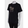 Black zebra print T-shirt
