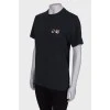 Dark gray T-shirt with patches