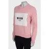 Pink sweatshirt with print and logo