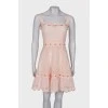 Pink openwork dress with eyelets