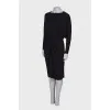 Black dress with batwing sleeves