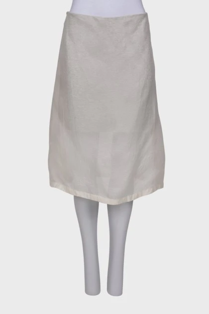 Combo skirt with translucent fabric
