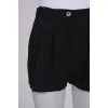 Black shorts with tucks