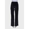 Velor navy blue trousers with stripes