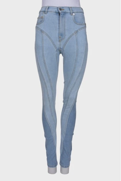 Jeans with raised seam