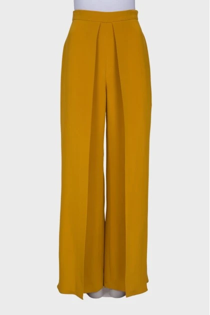 Silk trousers with slit