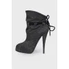 Charcoal embossed ankle boots
