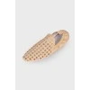 Woven leather flats