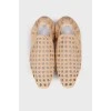 Woven leather flats