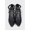Leather boots with silver hardware