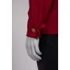 Red pleated blouse