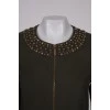 Green jacket with rhinestones on the collar